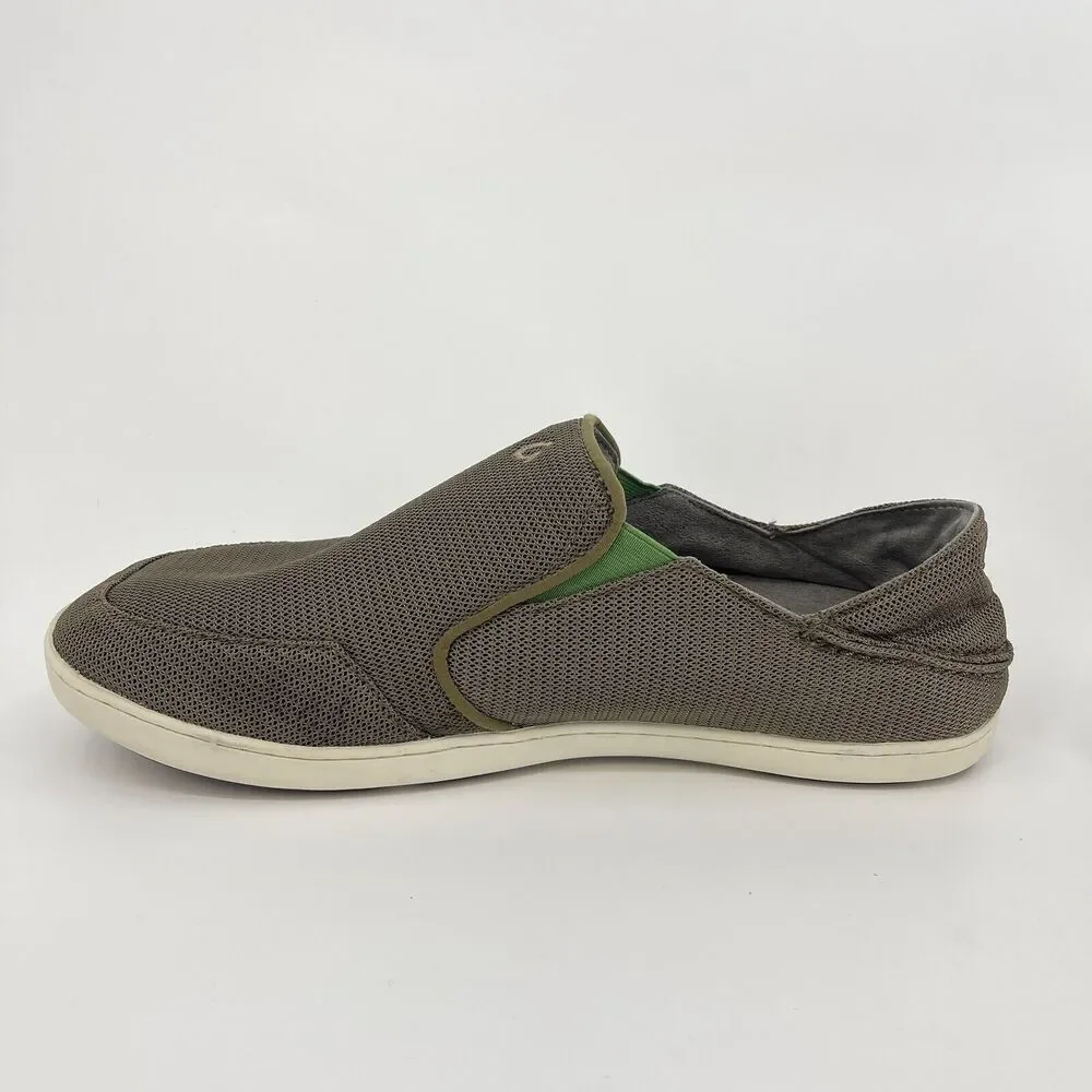 Olukai Mens Size 13 Nohea Mesh Brown Taupe Slip On Casual Comfort Shoes